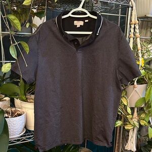 Ted Baker Black Polo Shirt with White Accents